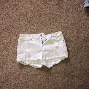 White jean shorts